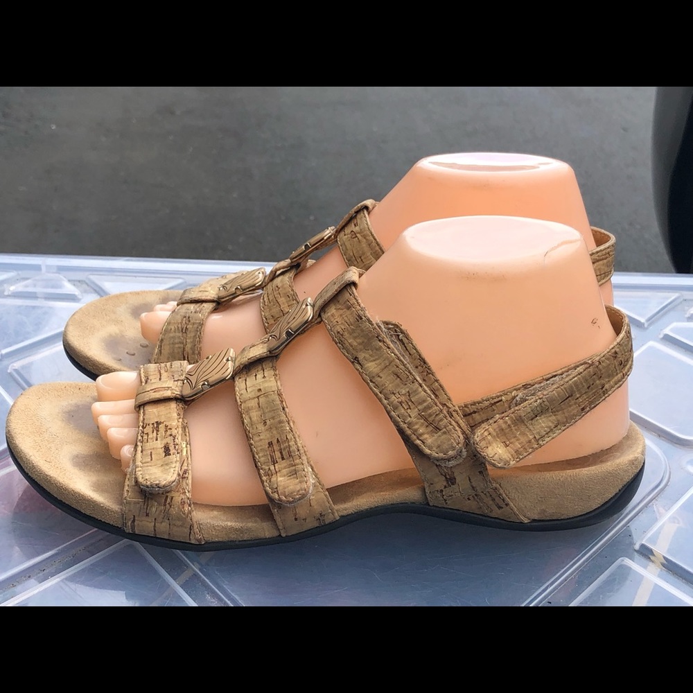 Vionic Loopamber Gold Cork Ankle Strap Sandals - image 1